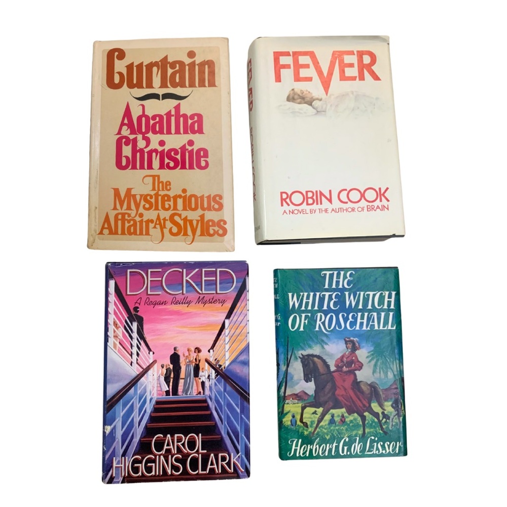 2/$30 Thriller Mystery Crime Book Bundle Set of 4 Hardcover Vintage 70s 80s 90s